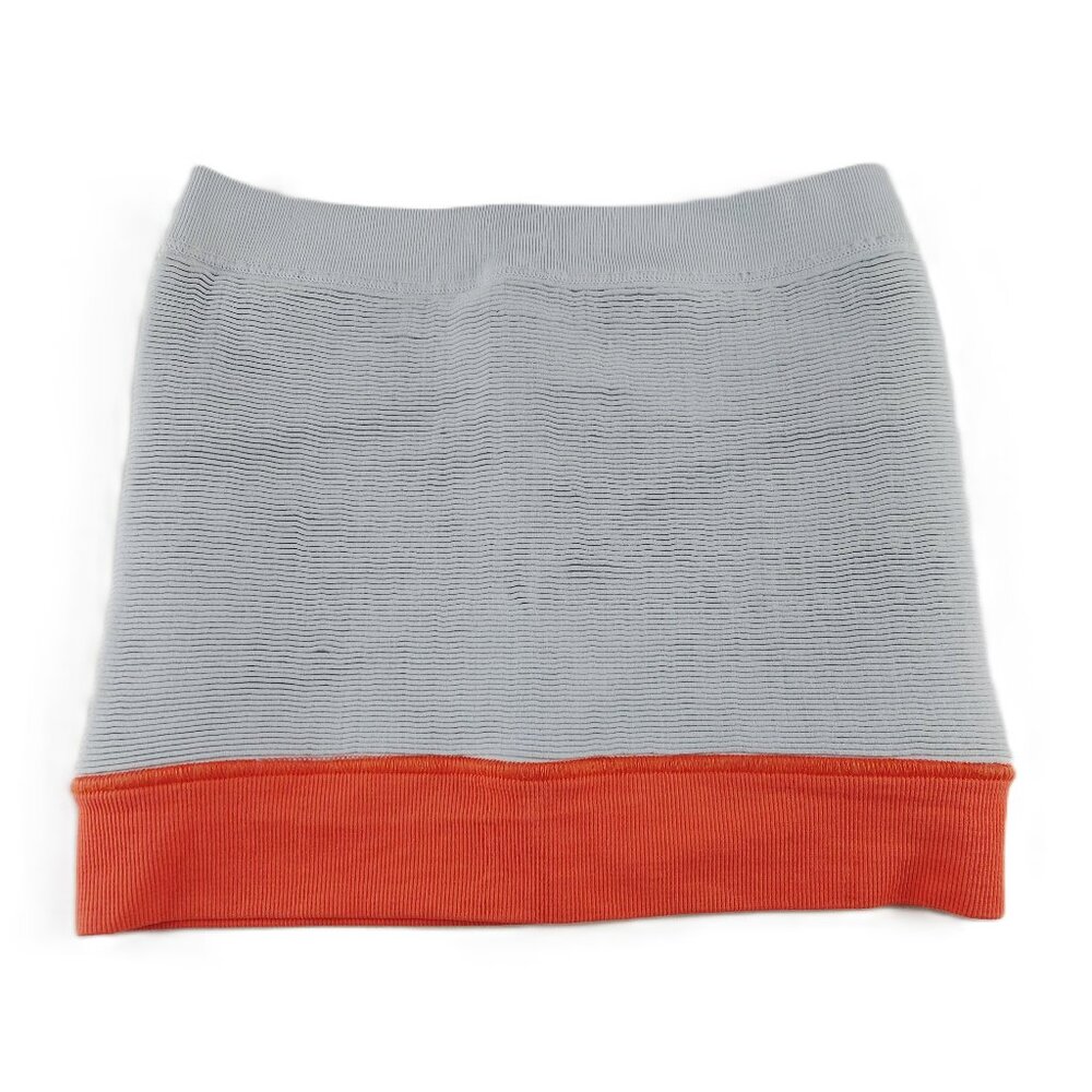 BCBGeneration Ribbed Stretch Knit Mini Skirt Women's XS/S Pearl Blue Orange
